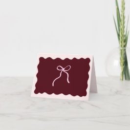 Minimalist Burgunder Vikad Tacksamhetskort  Tack Kort