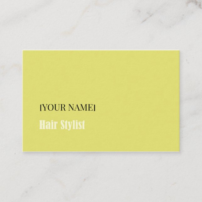 Minimalist Business Card for Hair Stylist Visitkort (Framsida)