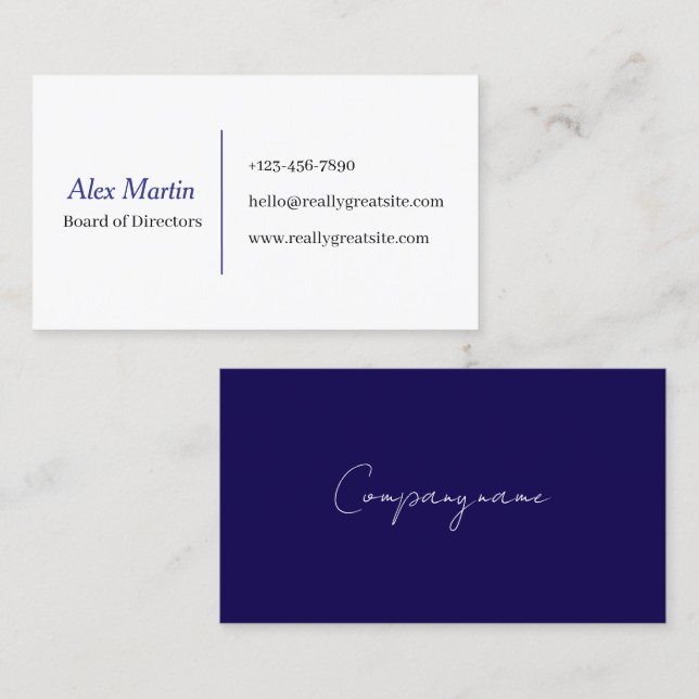 Minimalist Business Card for Professionals Visitkort (Fram/baksida)