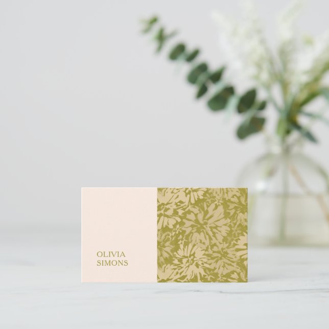 Minimalist Business Cards in boho floral style. Visitkort (Stående Fram)