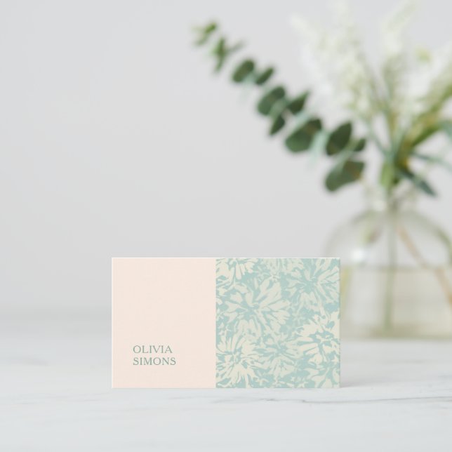 Minimalist Business Cards in boho floral style. Visitkort (Stående Fram)