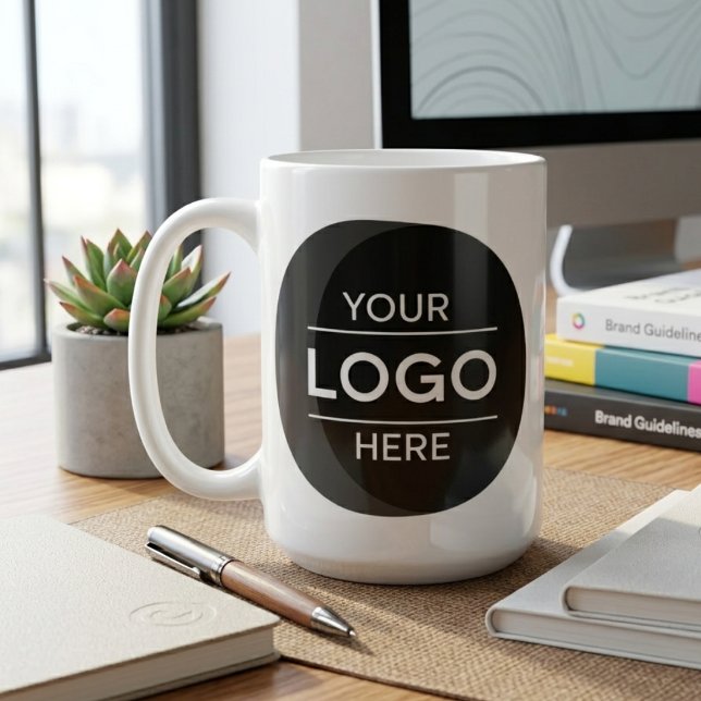 Minimalist Business Logo Black Circle Design Kaffemugg (Skapare uppladdad)
