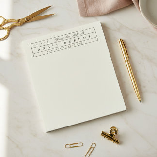 Minimalist Business Notepad Chic Elegant Woman Anteckningsblock