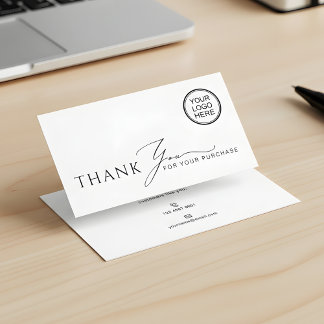 Minimalist Business Thank You Packaging Insert Visitkort