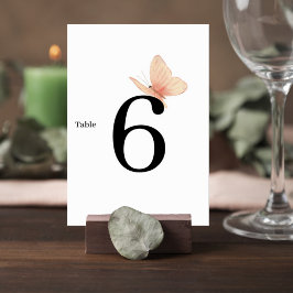 Minimalist Butterfly Wedding Table Number Card Bordsnummer