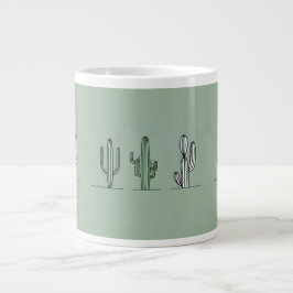 Minimalist Cactus Line Art Mug Jumbo Mugg