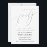 MINIMALIST Calligraphy chic 40-årsdag silver Inbjudningar<br><div class="desc">genom kat masard / WWW.SIMPLYSWEETPAPERIE.COM Kärlek,  men vill se vissa förändringar - ett annat färg-schema,  produkt,  foto eller anpassad för ett annat tillfälle - inga bekymmer bara kontakta mig,  kat@simplysweetPAPERIE.com Jag är lycklig för att hjälpa till!</div>