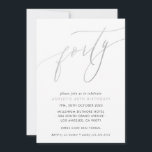 MINIMALIST Calligraphy chic 40-årsdag silver Inbjudningar<br><div class="desc">genom kat masard / WWW.SIMPLYSWEETPAPERIE.COM Kärlek,  men vill se vissa förändringar - ett annat färg-schema,  produkt,  foto eller anpassad för ett annat tillfälle - inga bekymmer bara kontakta mig,  kat@simplysweetPAPERIE.com Jag är lycklig för att hjälpa till!</div>