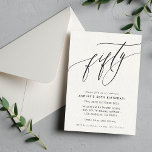 MINIMALIST Calligraphy chic 50 födelsedagar Inbjudningar<br><div class="desc">genom kat masard / WWW.SIMPLYSWEETPAPERIE.COM Kärlek,  men vill se vissa förändringar - ett annat färg-schema,  produkt,  foto eller anpassad för ett annat tillfälle - inga bekymmer bara kontakta mig,  kat@simplysweetPAPERIE.com Jag är lycklig för att hjälpa till!</div>