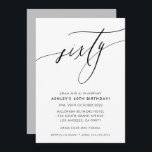 MINIMALIST Calligraphy chic 60-årsdag Inbjudningar<br><div class="desc">genom kat masard / WWW.SIMPLYSWEETPAPERIE.COM Kärlek,  men vill se vissa förändringar - ett annat färg-schema,  produkt,  foto eller anpassad för ett annat tillfälle - inga bekymmer bara kontakta mig,  kat@simplysweetPAPERIE.com Jag är lycklig för att hjälpa till!</div>