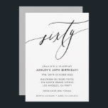 MINIMALIST Calligraphy chic 60-årsdag Inbjudningar<br><div class="desc">genom kat masard / WWW.SIMPLYSWEETPAPERIE.COM Kärlek,  men vill se vissa förändringar - ett annat färg-schema,  produkt,  foto eller anpassad för ett annat tillfälle - inga bekymmer bara kontakta mig,  kat@simplysweetPAPERIE.com Jag är lycklig för att hjälpa till!</div>