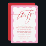 MINIMALIST Calligraphy wave 30th party pink red Inbjudningar<br><div class="desc">by kat massard / WWW.SIMPLYSWEETPAPERIE.COM
Love the design,  but would like to see some changes - another colour scheme,  product,  add a photo or adapted for a different occasion - no worries simply contact me,  kat@simplysweetPAPERIE.com I am happy to help!</div>