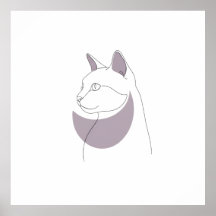 Minimalist Cat Essence Line Art Poster
