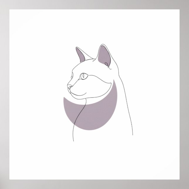 Minimalist Cat Essence Line Art Poster (Framsidan)