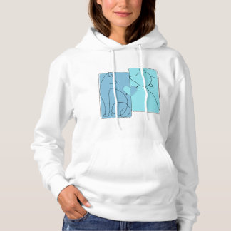 Minimalist Cat Hoodie – Cute Line Art for Women T Shirt