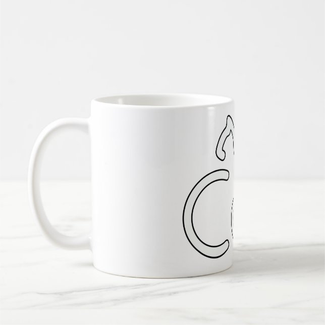 Minimalist Cat Typography Design – Modern Line Art Kaffemugg (Vänster)