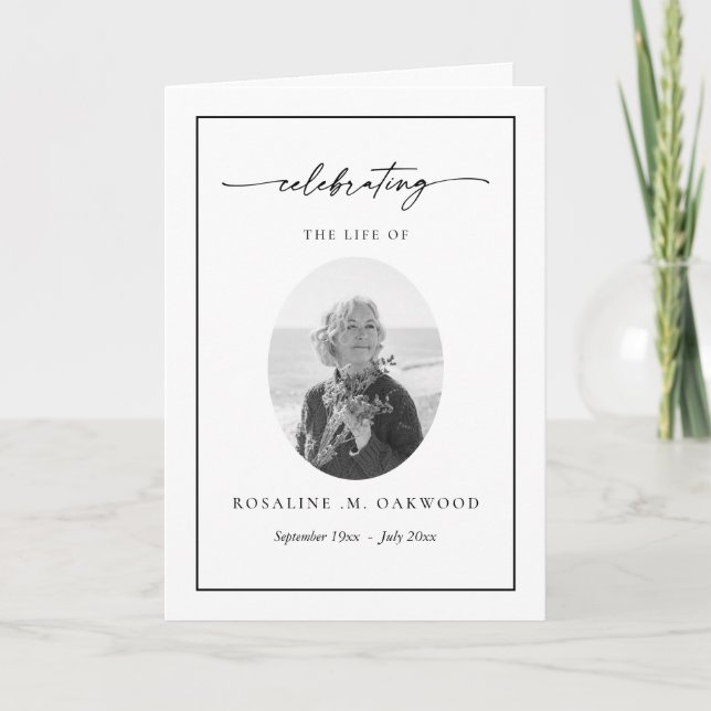 Minimalist Celebration of Life Memorial Funeral  Program (Framsida)
