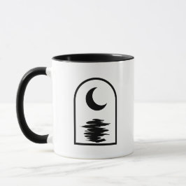 Minimalist Celestial Moon and Water Mugg