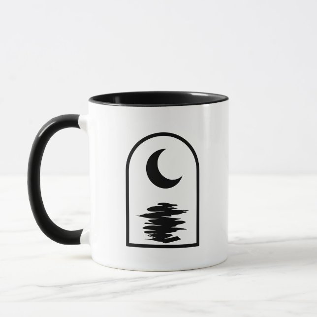 Minimalist Celestial Moon and Water Mugg (Vänster)