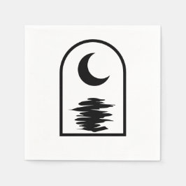 Minimalist Celestial Moon and Water Pappersservett