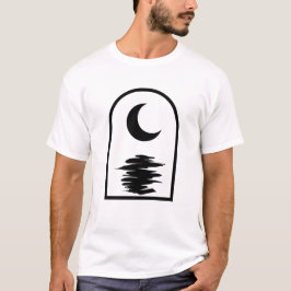 Minimalist Celestial Moon and Water T Shirt