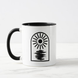 Minimalist Celestial Sun and water Mugg