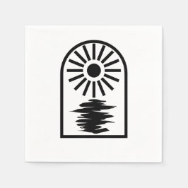 Minimalist Celestial Sun and water Pappersservett
