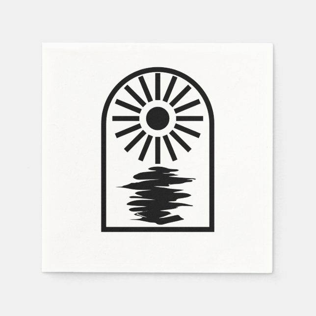 Minimalist Celestial Sun and water Pappersservett (Framsidan)