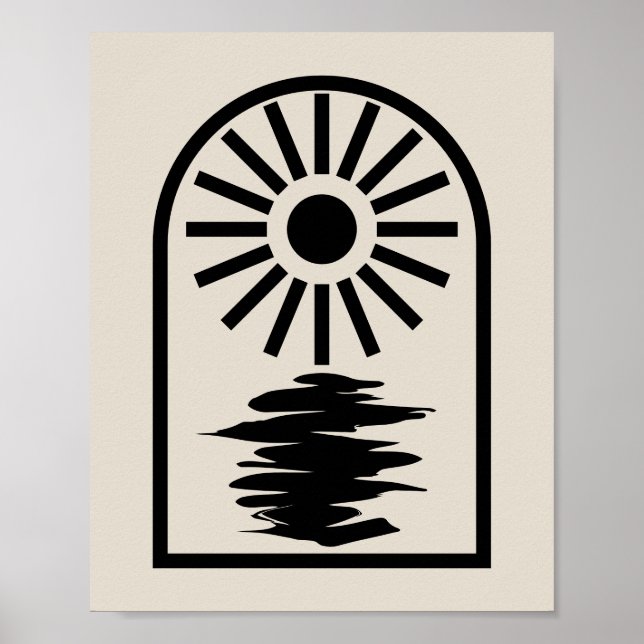 Minimalist Celestial Sun and water Poster (Framsidan)