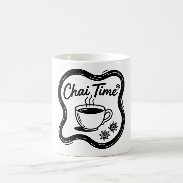 Minimalist Chai Time Typography Art Kaffemugg (Center)