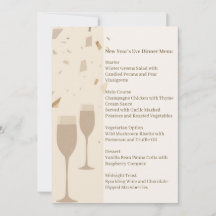 Minimalist Champagne Party Menu | Elegant Beige
