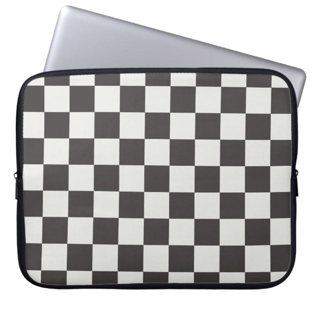 Minimalist Charcoal Buffalo Check Laptop Fodral (Framsidan)
