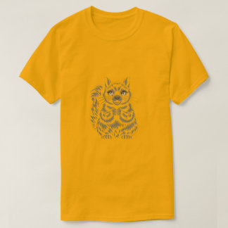Minimalist Cheerful Squirrel Simple Line Art T Shirt