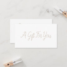 Minimalist chic Calligraphypresentkort