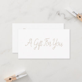 Minimalist chic Calligraphypresentkort Rabattkort