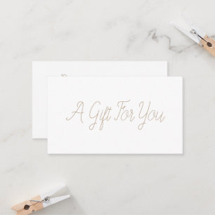 Minimalist chic Calligraphypresentkort Rabattkort