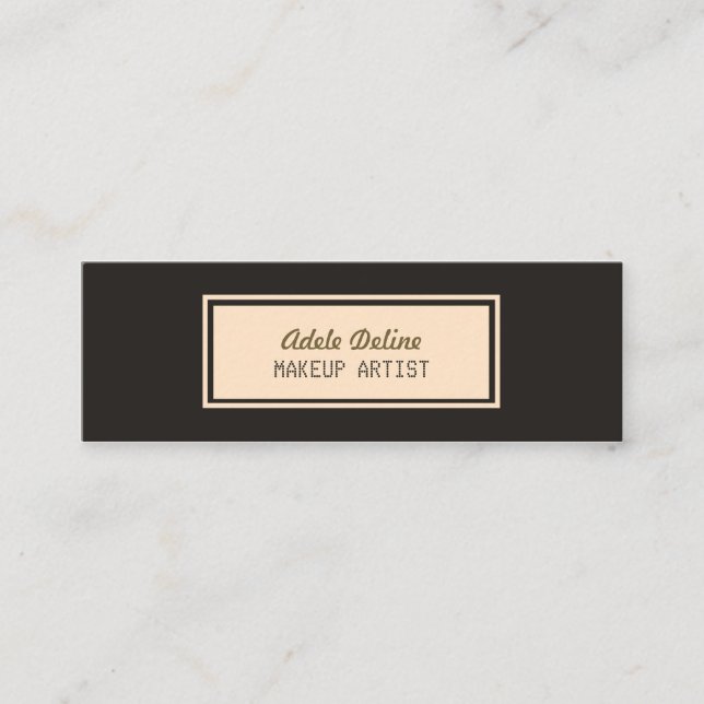 Minimalist chic grå färgblek - rosa Makeupkonstnär Mini Visitkort (Framsida)