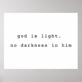 Minimalist Christian Poster God is Light