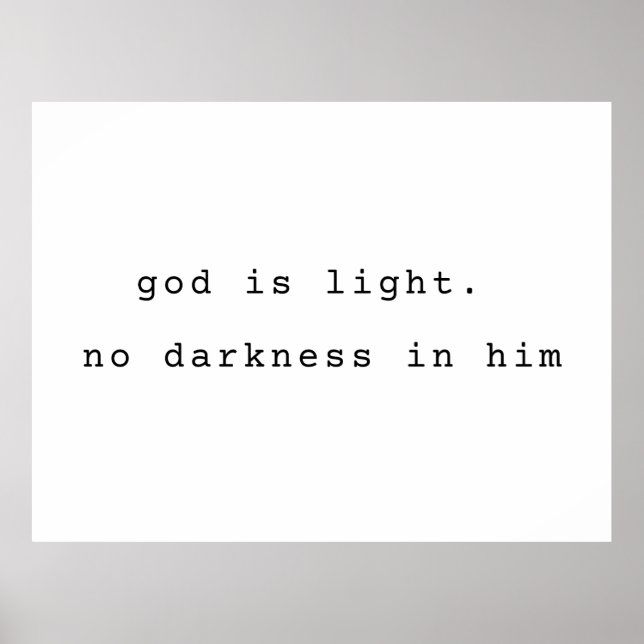 Minimalist Christian Poster God is Light (Framsidan)