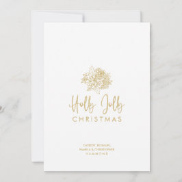 Minimalist Christmas Bouquet Script Calligraphy Julkort