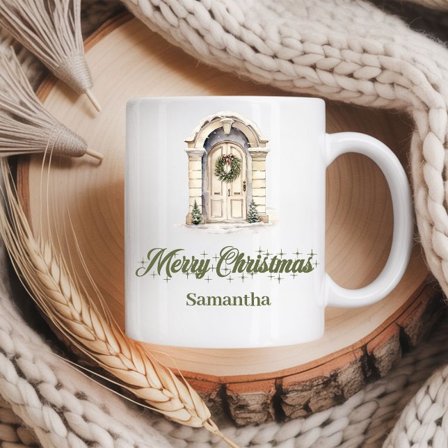 Minimalist Christmas Coffee Mug Custom Name Kaffemugg (Minimalist Christmas Coffee Mug Custom Name)