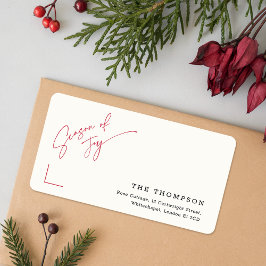 Minimalist Christmas Holiday Mailing Address Adressetikett