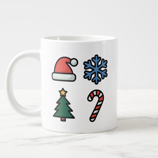 Minimalist Christmas Icons Jumbo Mugg (Vänster)
