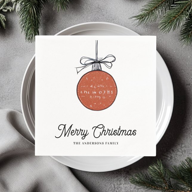 Minimalist Christmas Ornament Illustration Pappersservett (Skapare uppladdad)