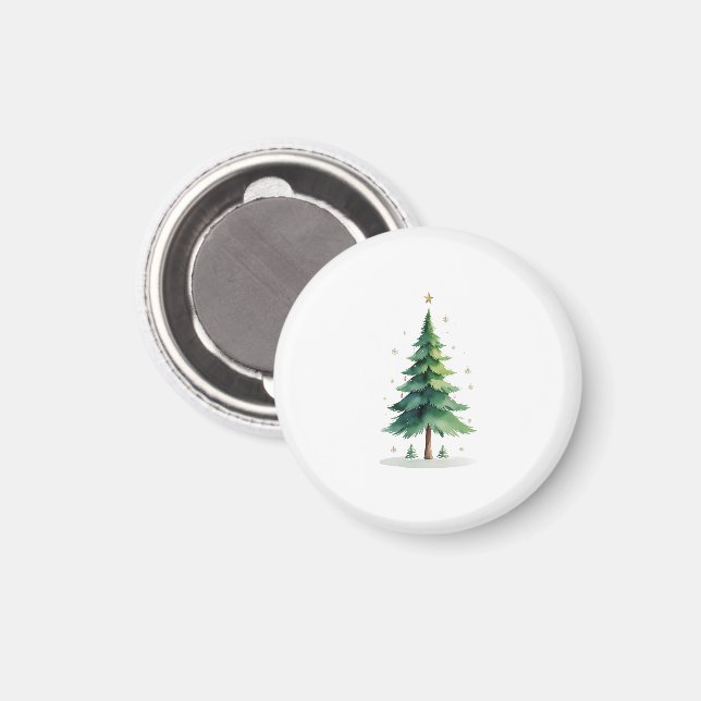Minimalist Christmas Pine Tree Magnet – Holiday De (Front/Back)