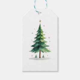 Minimalist Christmas Pine Tree Stickers – Holiday Presentetikett