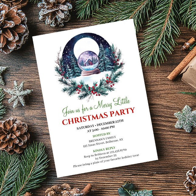 Minimalist Christmas Scene Watercolor Party Invite Inbjudningar (Minimalist Christmas Scene Watercolor Party Invite)