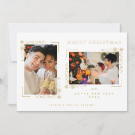Minimalist Christmas Snowflakes 2 Photos Frame