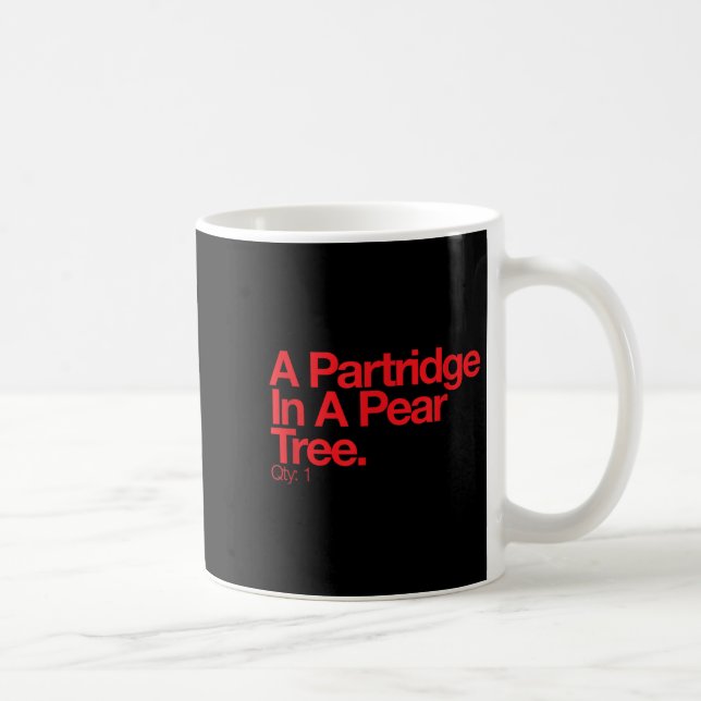 Minimalist Christmas T Shirt - Partridge In A Pear Kaffemugg (Höger)