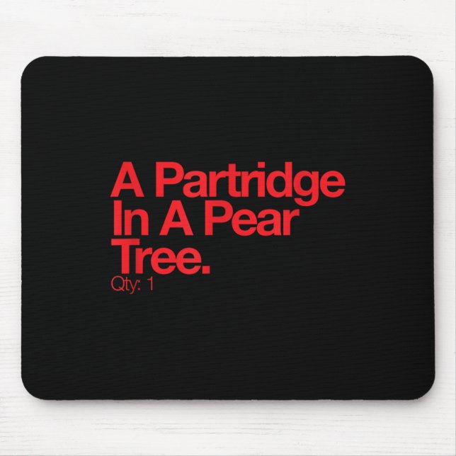 Minimalist Christmas T Shirt - Partridge In A Pear Musmatta (Framsidan)